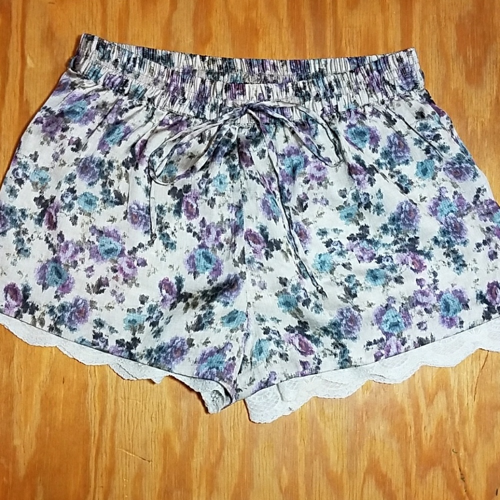 Zara basic silky shorts elastic waist, lace trim - Picture 7 of 8